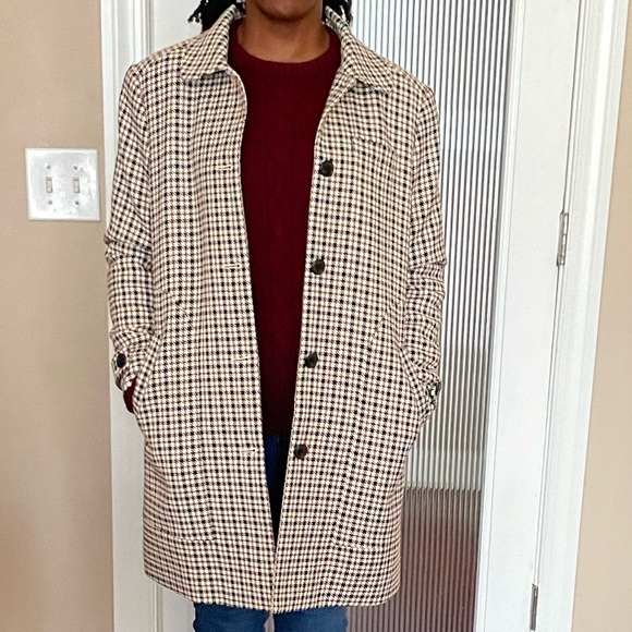 NWOT Macy's On 34th Checked Car Coat - Picture 6 of 7